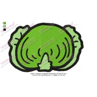 Green Cabbage Vegetable Embroidery Design 03